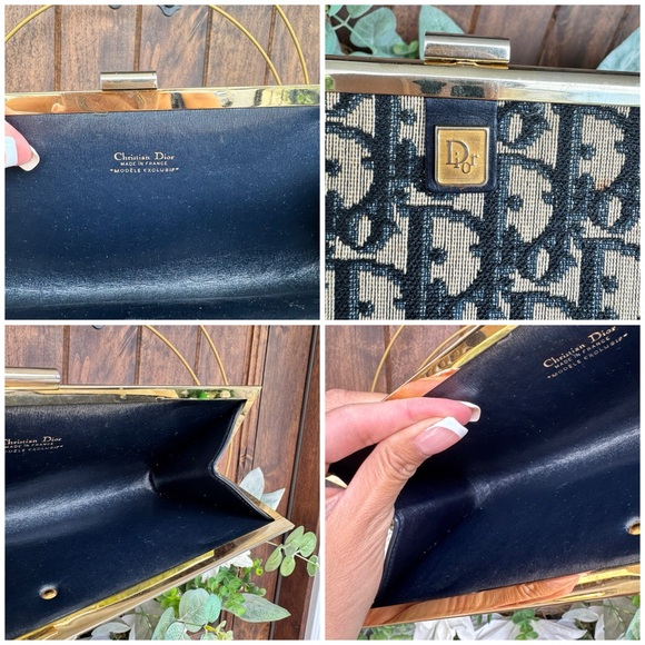 Vintage Dior Navy Blue Monogram Clutch - Picture 16 of 16